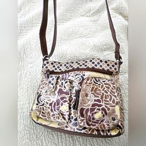Floral Brown Crossbody or shoulder bag